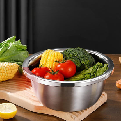 Ultimate 3-In-1 Stainless Steel Strainer Set: Basin, Sieve, and Cutter for Effortless Kitchen Prep!